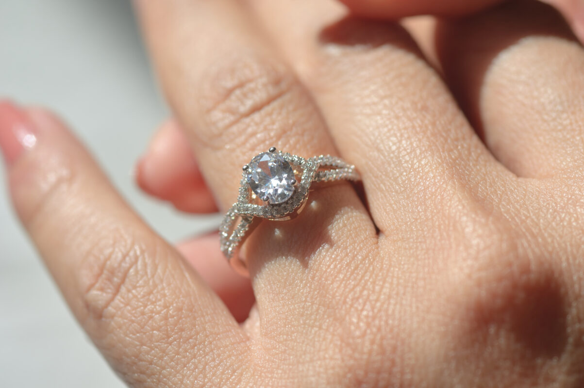 Close-up,View,Of,Diamond,Ring,And,Woman,Hand