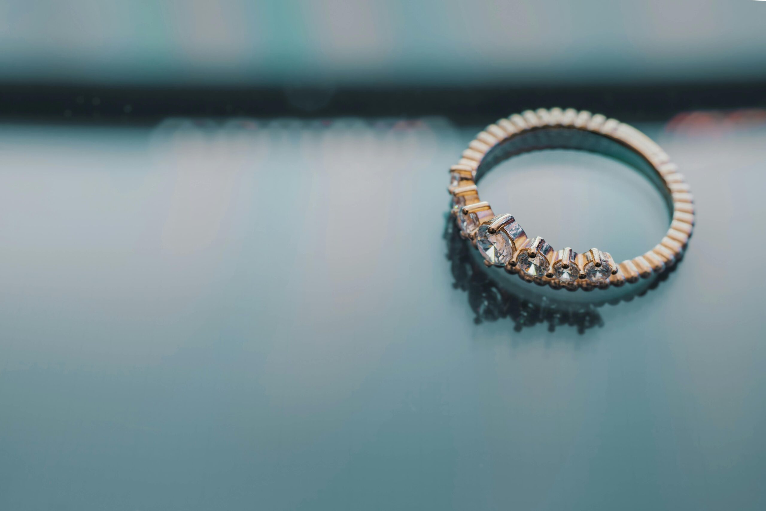 Diamond ring close-up for understanding diamond colour