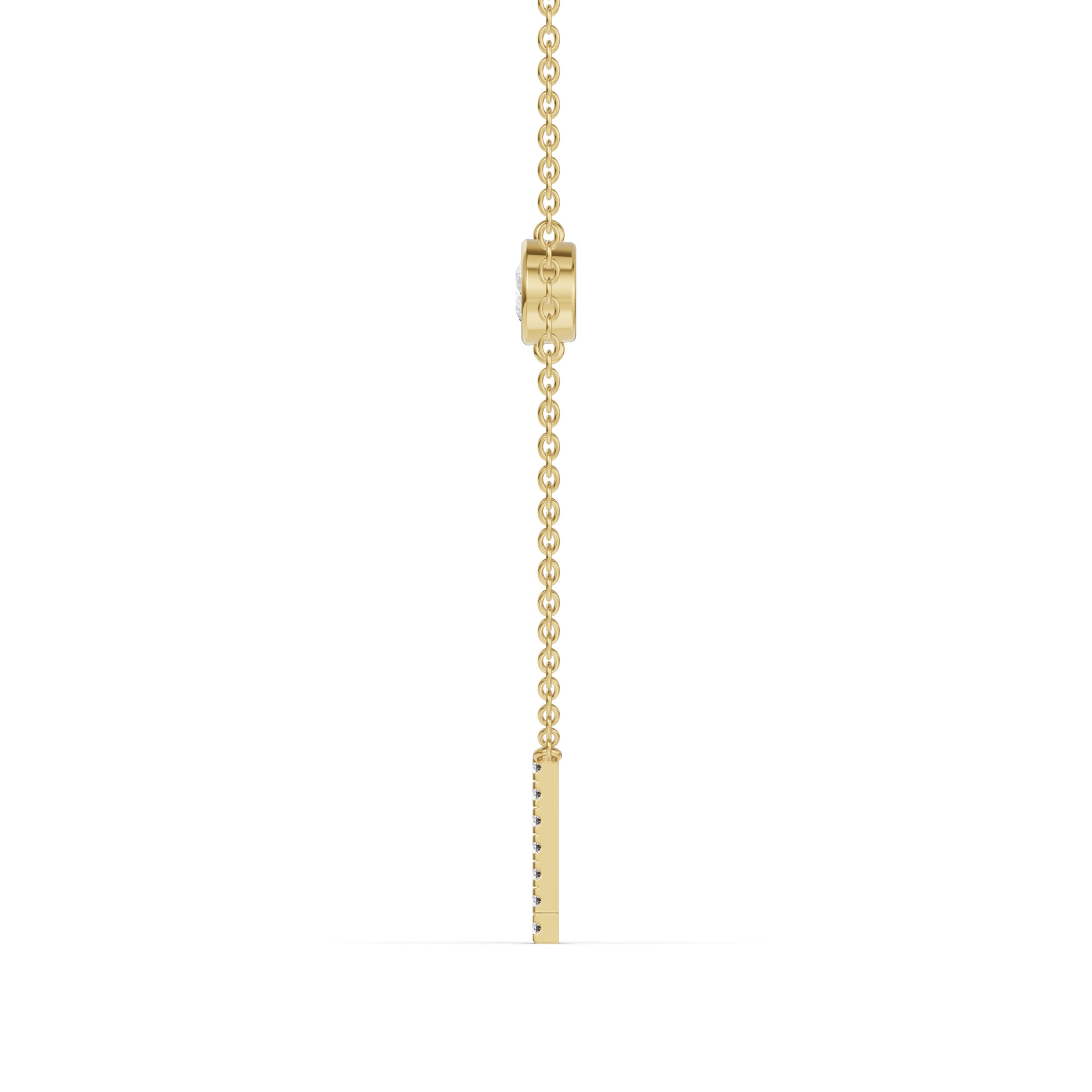 Bezel Diamond Pavé Initial Necklace - A
