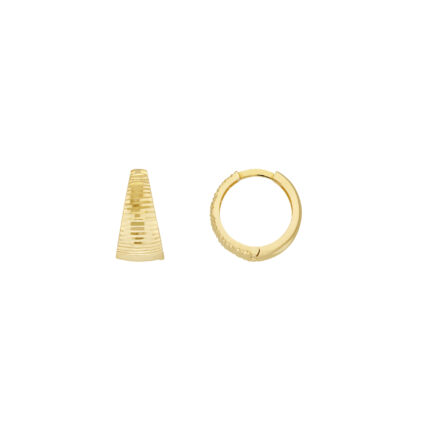 Textured Tapered Reversible Gold Hoop Earrings gallery image 1