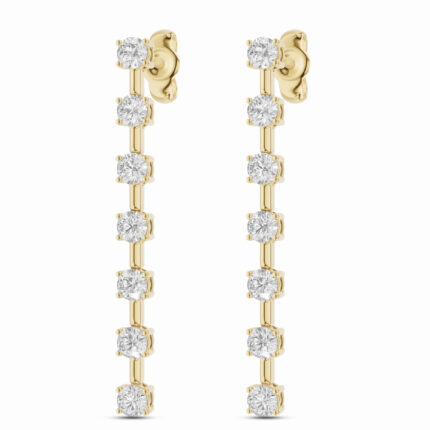 Linear Drop Lab Diamond Earrings gallery image 1