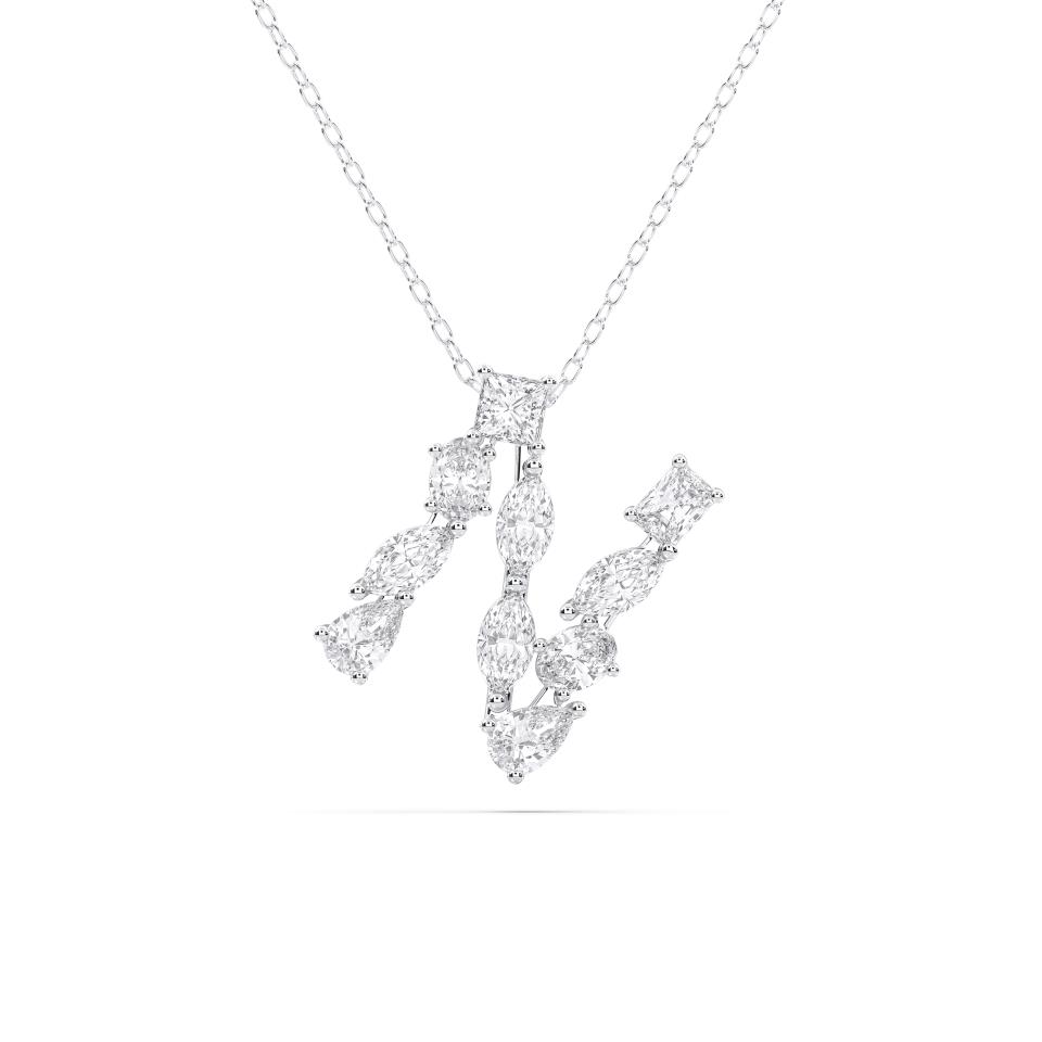 Mixed Shape Lab Diamond A Initial Pendant