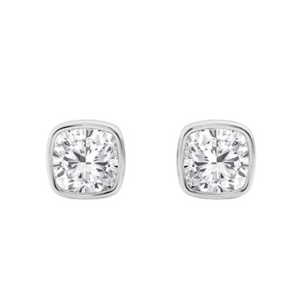 Cushion Lab Diamond Bezel Stud Earrings (1 1/2 ct. tw.) gallery image 1