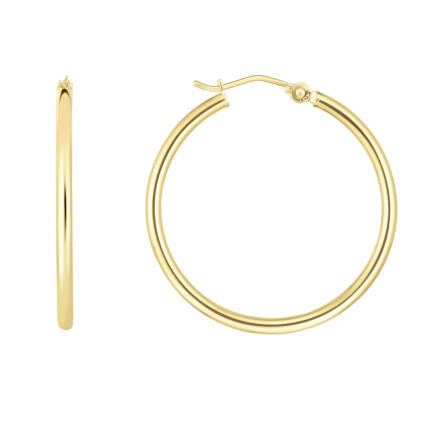 Classic Polished Gold Hoops (30mm) gallery image 1
