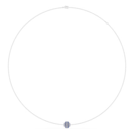 Sapphire and Diamond Pave Sphere Necklace gallery image 1