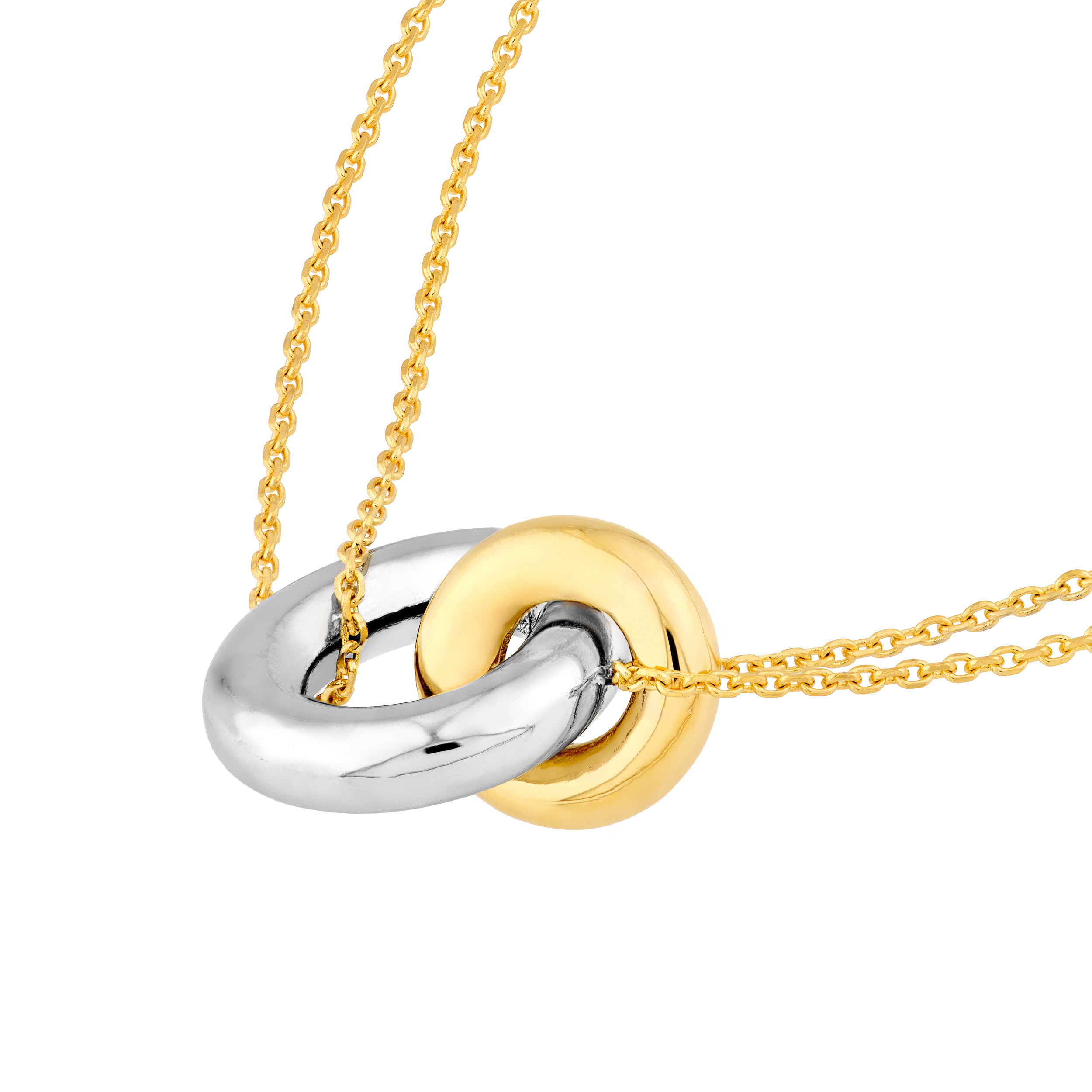 Two-Tone Interlocking Circle Necklace