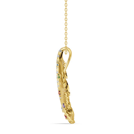 Feather Drift Diamond and Gemstone Necklace gallery image 1