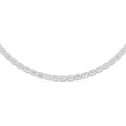 Adjustable Emerald-Cut Lab Diamond Bezel Eternity Necklace (30.00 ct. tw.) gallery image 1