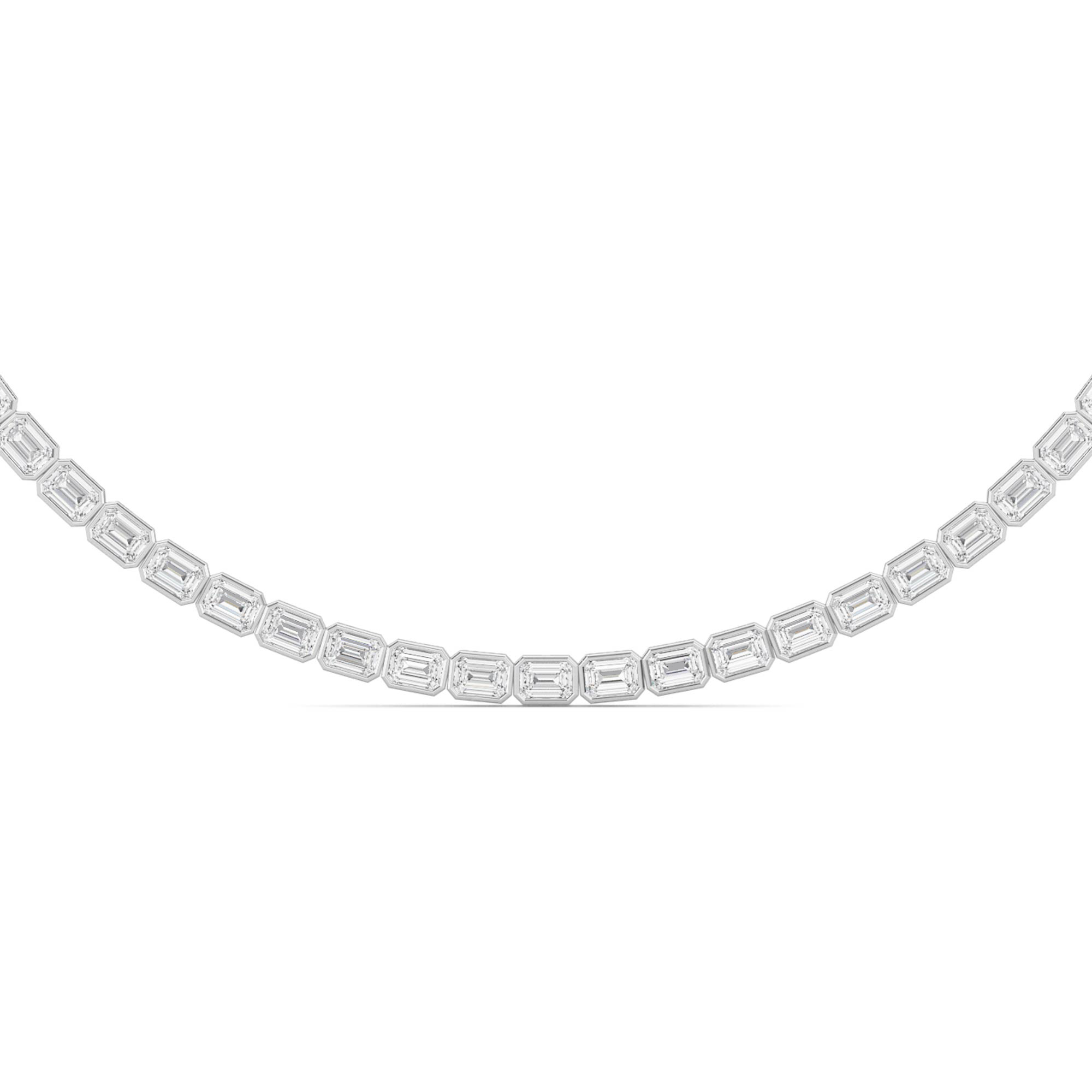 Adjustable Emerald-Cut Lab Diamond Bezel Eternity Necklace (30.00 ct. tw.)