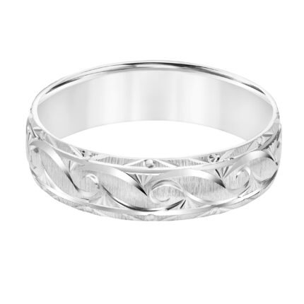 Low Dome Swiss Cut Design Wedding Band (6mm) gallery image 1