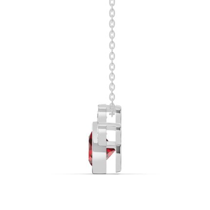 Bella Paw Garnet & Diamond Silver Necklace gallery image 1