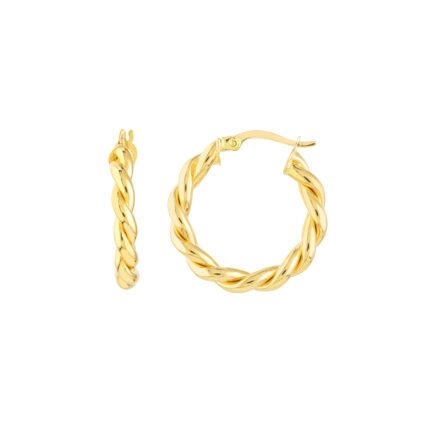 Braided Gold Hoop Earrings gallery image 1