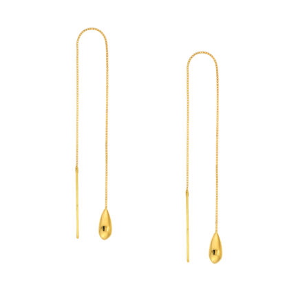 Sleek Teardrop Gold Threader Earrings gallery image 1