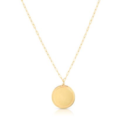 Round Medallion Gold Necklace gallery image 1