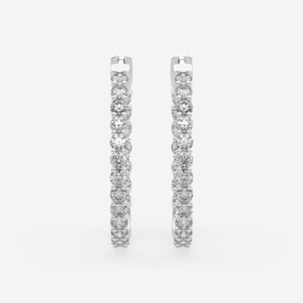 Classic Inside-Out Lab Diamond Silver Hoops (2.00 ct. tw.) gallery image 1