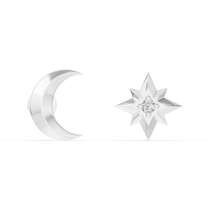 Astril Crescent & Star Lab Diamond Earrings gallery image 1