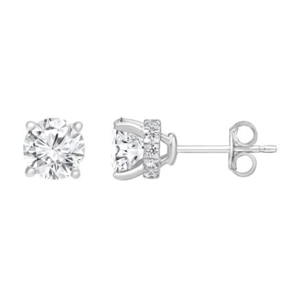 Hidden Halo Lab Diamond Stud gallery image 1