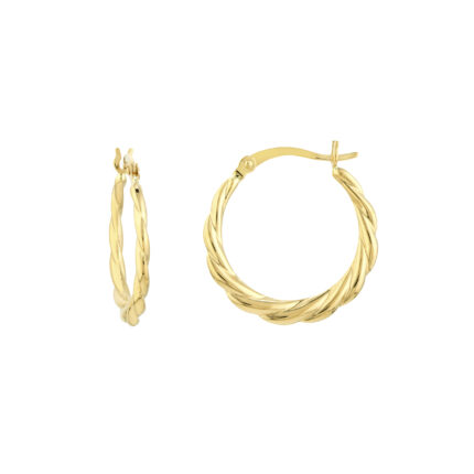 Twisted Gold Hoop Earrings gallery image 1