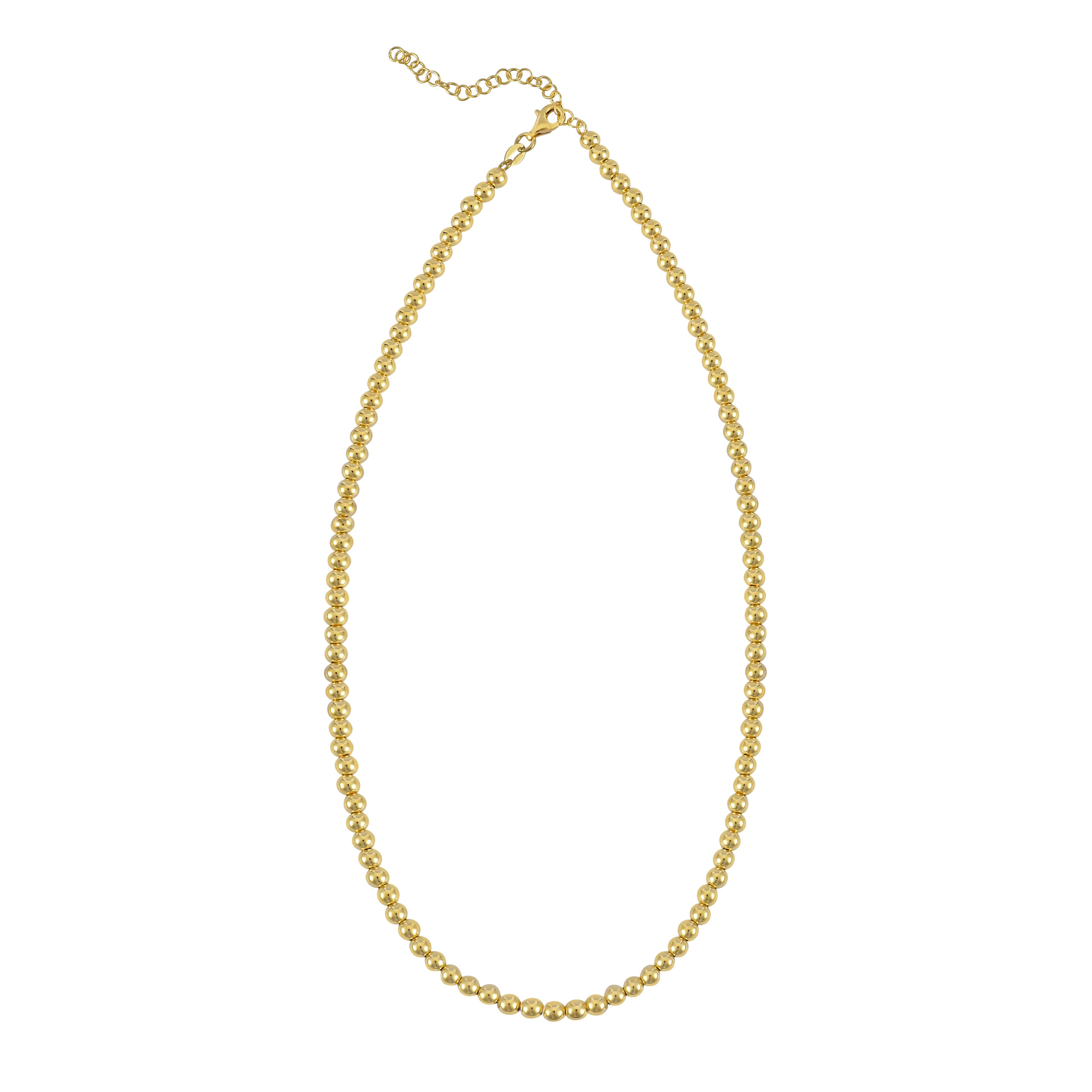 Gold Bead Necklace (4mm)