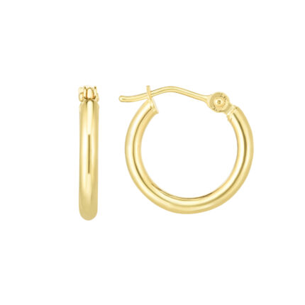 Classic Polished Gold Hoops (15mm) gallery image 1