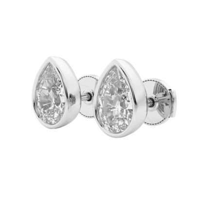 Pear Lab Diamond Bezel Stud Earrings (3 ct. tw.) gallery image 1