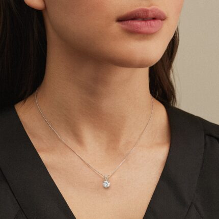 Split Bail Diamond Solitaire Necklace gallery image 1