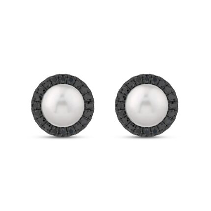 Midnight Noir Pearl Halo Earrings By Christian Siriano gallery image 1