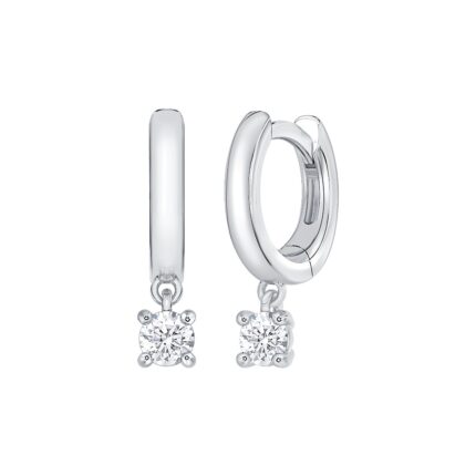 Huggie With Solitaire Lab Diamond Drop gallery image 1