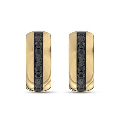 Midnight Noir Black Diamond Huggie Earrings By Christian Siriano gallery image 1