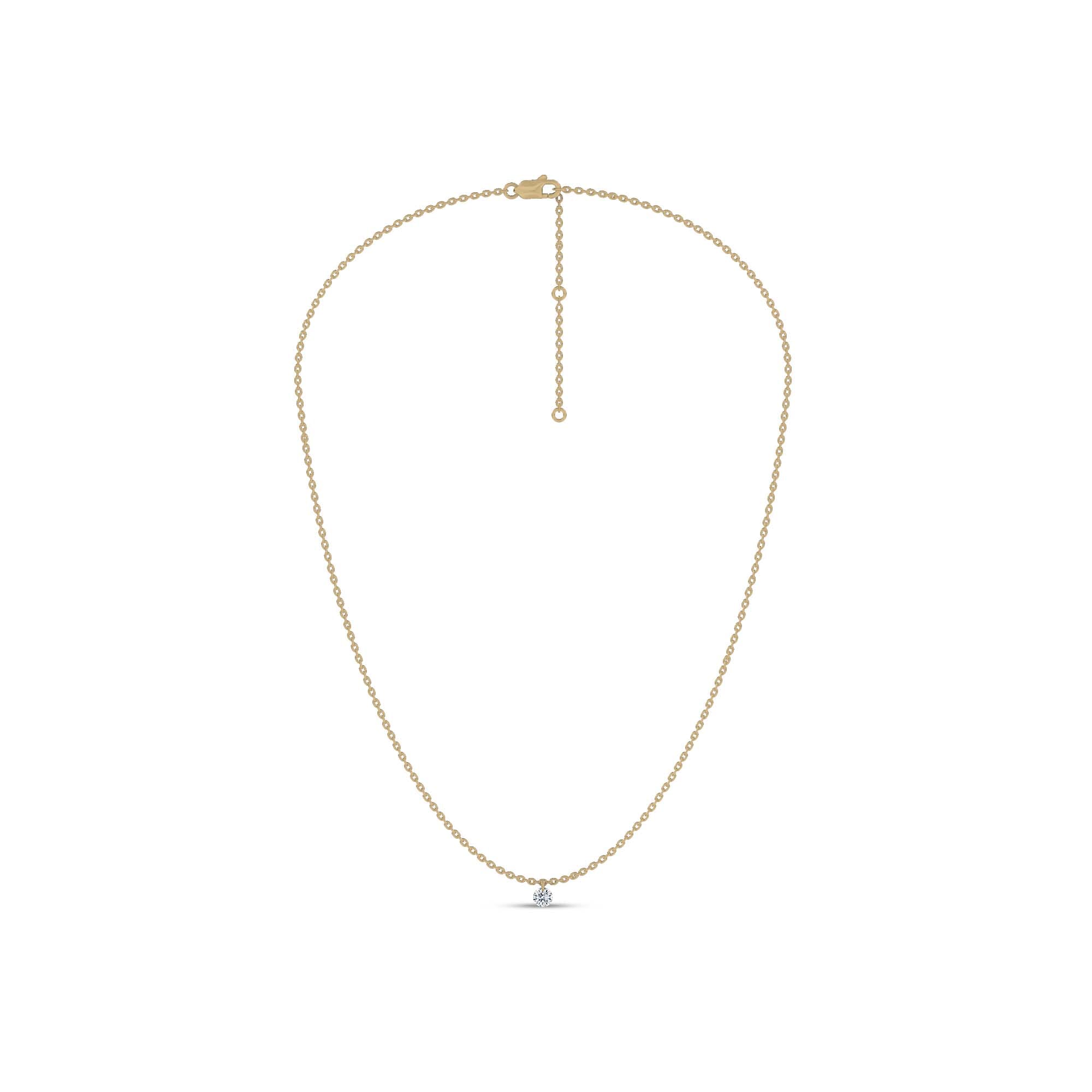 Floating Lab Diamond Solitaire Necklace