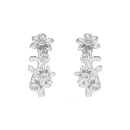 Vine Lab Diamond Hoop Earrings gallery image 1