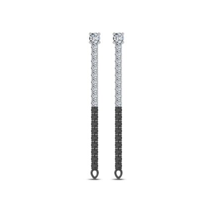 Midnight Noir Convertible Diamond Linear Hoops by Christian Siriano gallery image 1