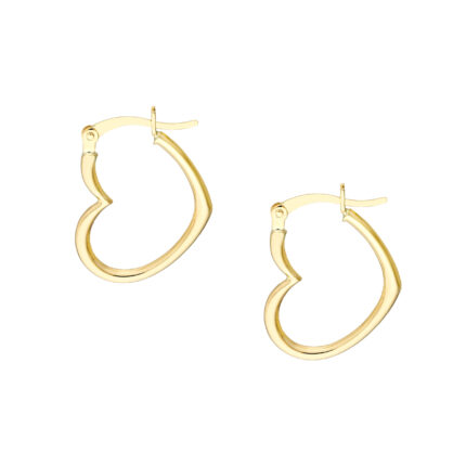 Open Heart Gold Hoop Earrings gallery image 1