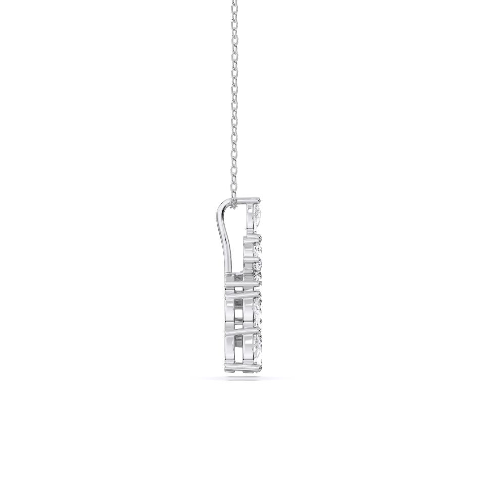 Mixed Shape Lab Diamond A Initial Pendant