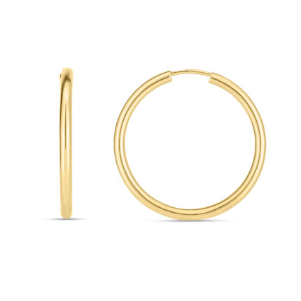 Polished Round Gold Hoops gallery image 1