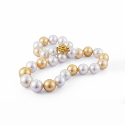 White and Golden South Sea Pearl Necklace (14-17mm) gallery image 1