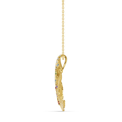 Feather Sway Diamond and Gemstone Necklace gallery image 1