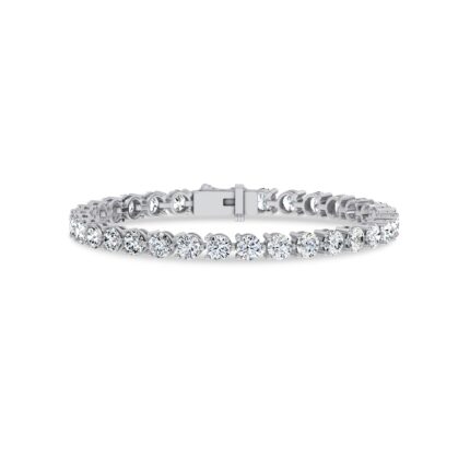 Three-Prong Diamond Tennis Bracelet Lab-Grown Diamond Bracelets product image top view