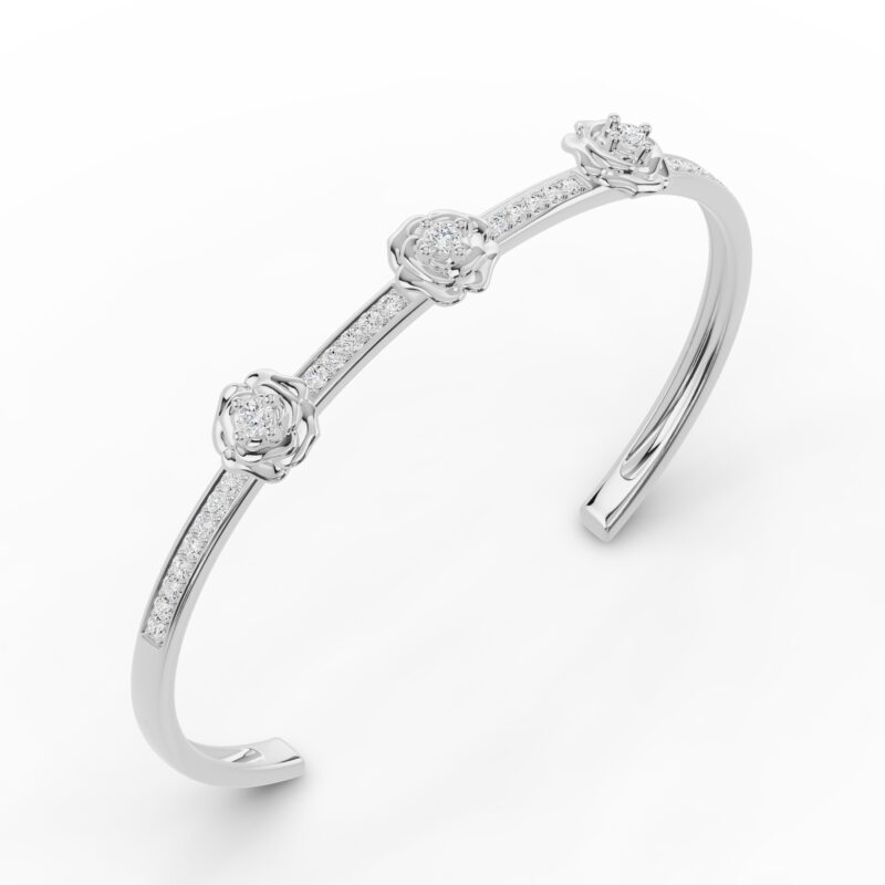 Rosina Lab Diamond Silver Bangle gallery image 1
