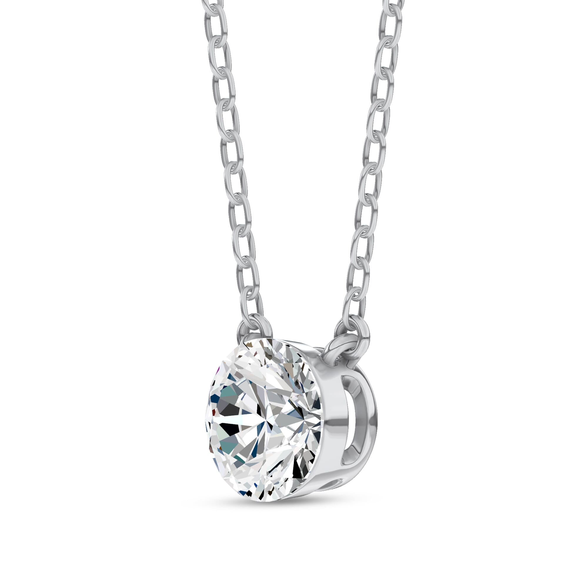 Invisible-Set Round Lab Diamond Necklace (.50 ct. tw.)