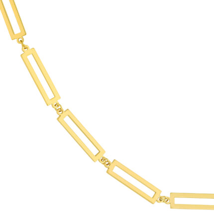 Rectangular Link Gold Necklace gallery image 1