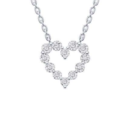Floating Heart Lab Diamond Pendant gallery image 1