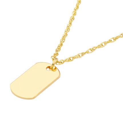 Mini Dog Tag Gold Necklace gallery image 1