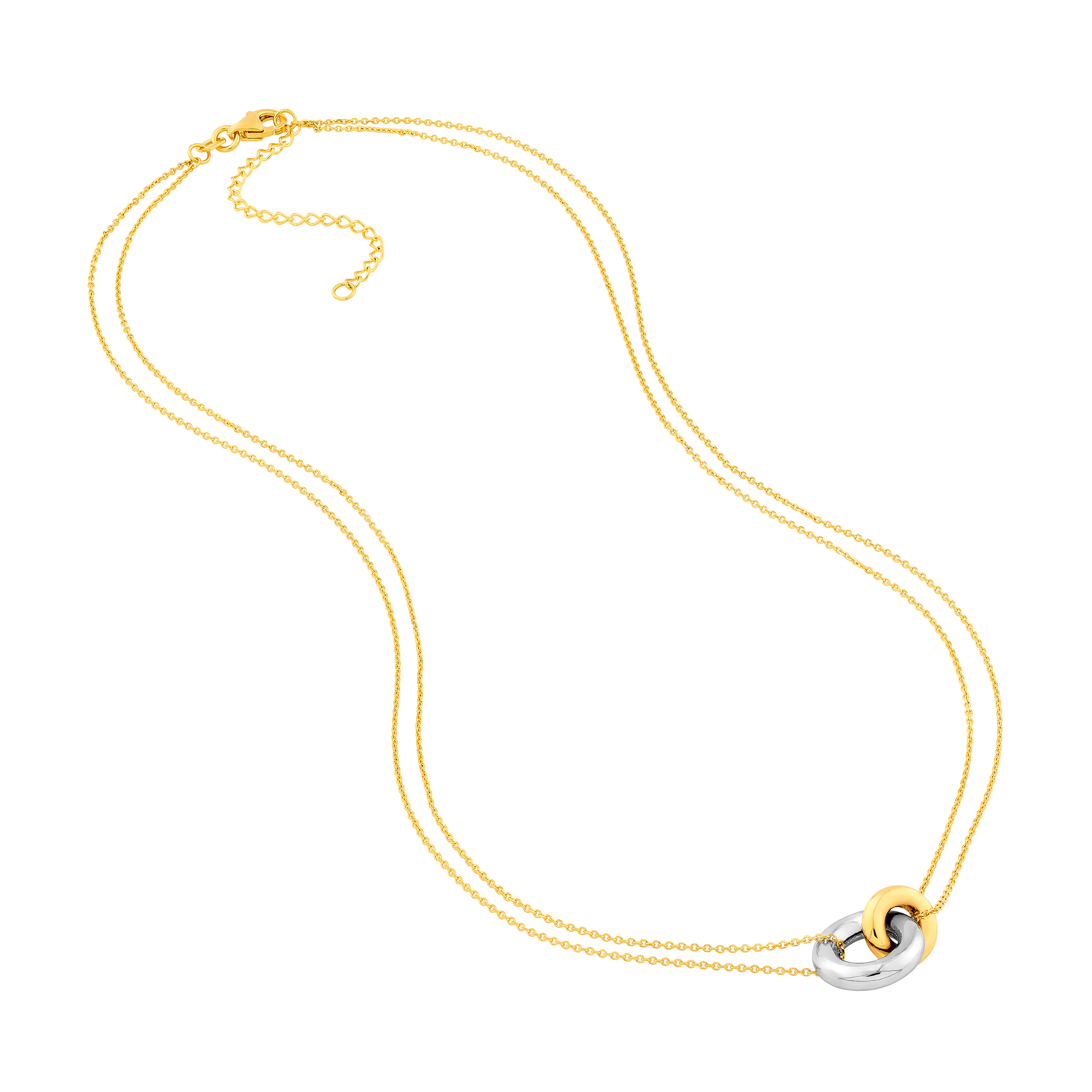 Two-Tone Interlocking Circle Necklace