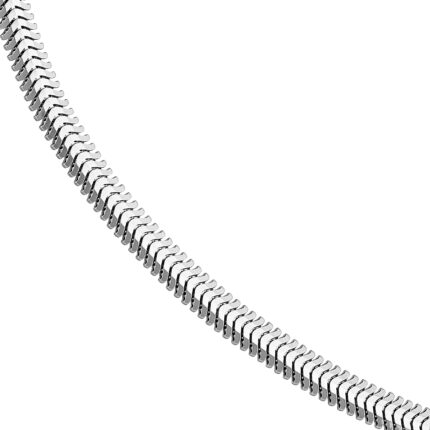Flat Oval Snake Silver Necklace (3.4mm) gallery image 1