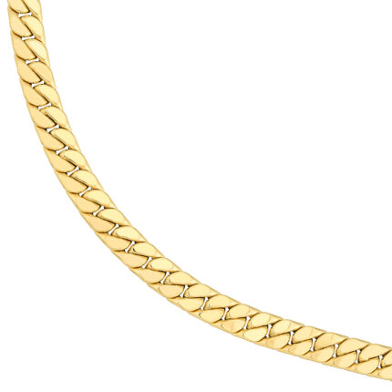 Flat Cuban Link Gold Necklace gallery image 1