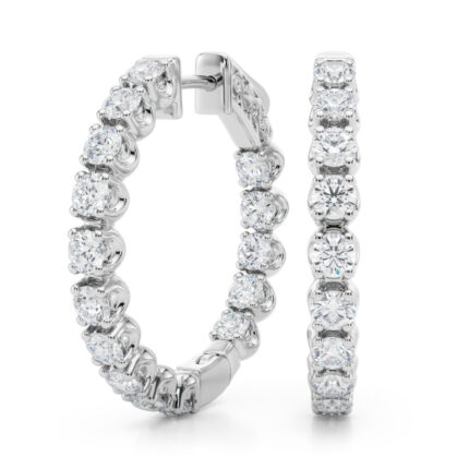 Classic Inside Out U-Prong Lab Diamond Hoop Earrings (3 3/4 ct. tw.) gallery image 1