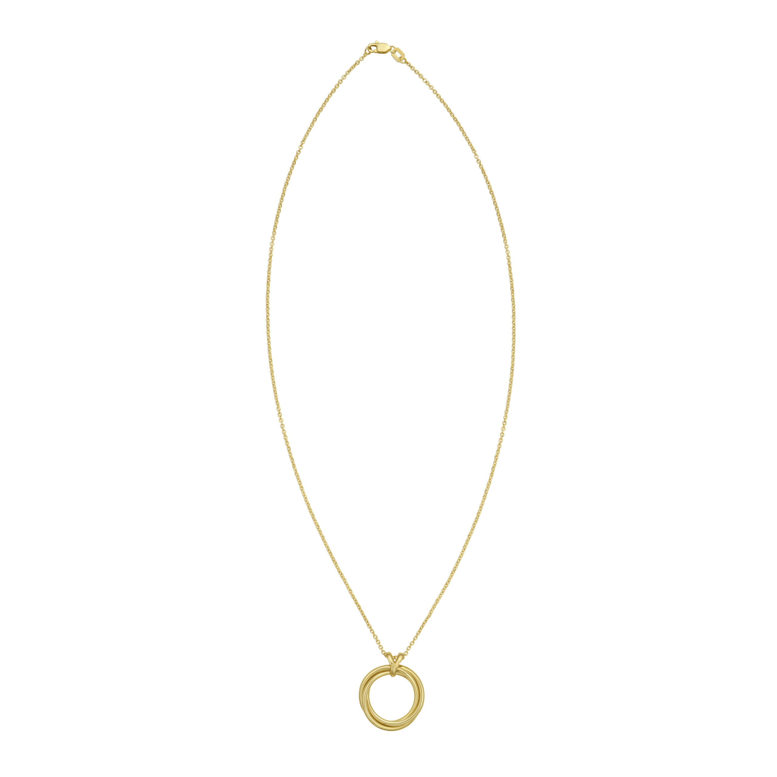 Interlocking Rings Gold Necklace