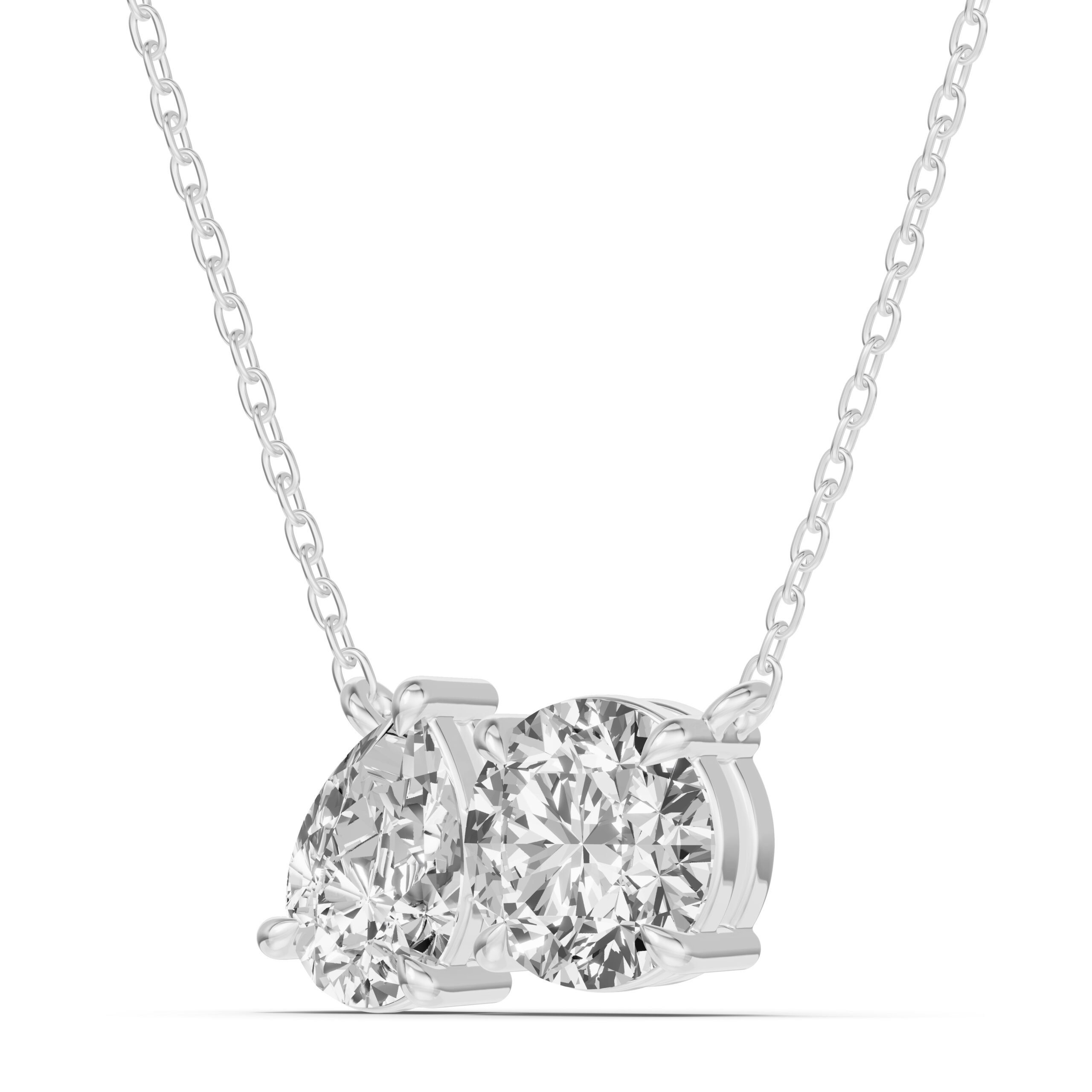 Toi et Moi Pear and Round Lab Diamond Necklace (1.50 ct. tw.)