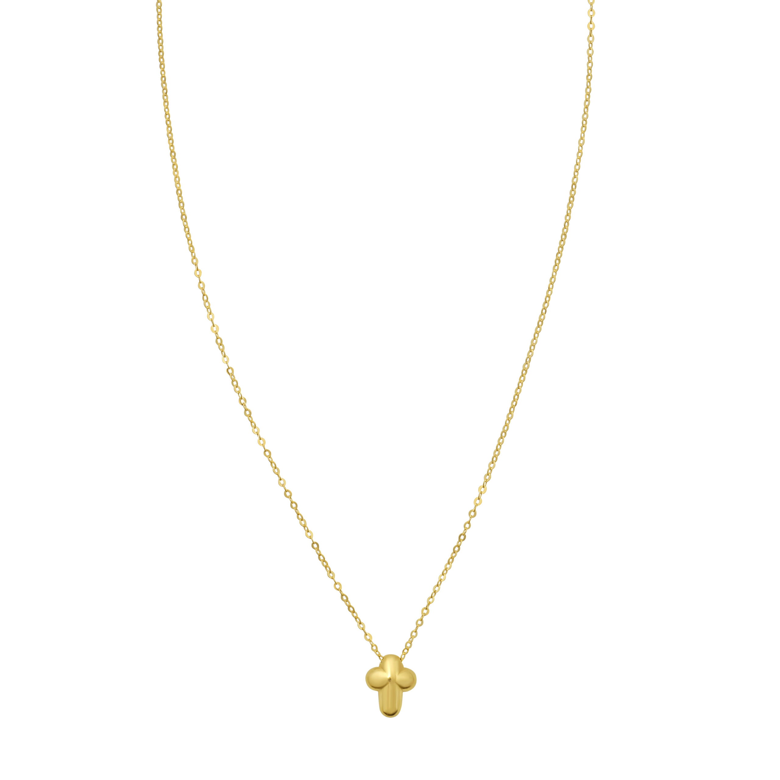Mini Puff Cross Necklace